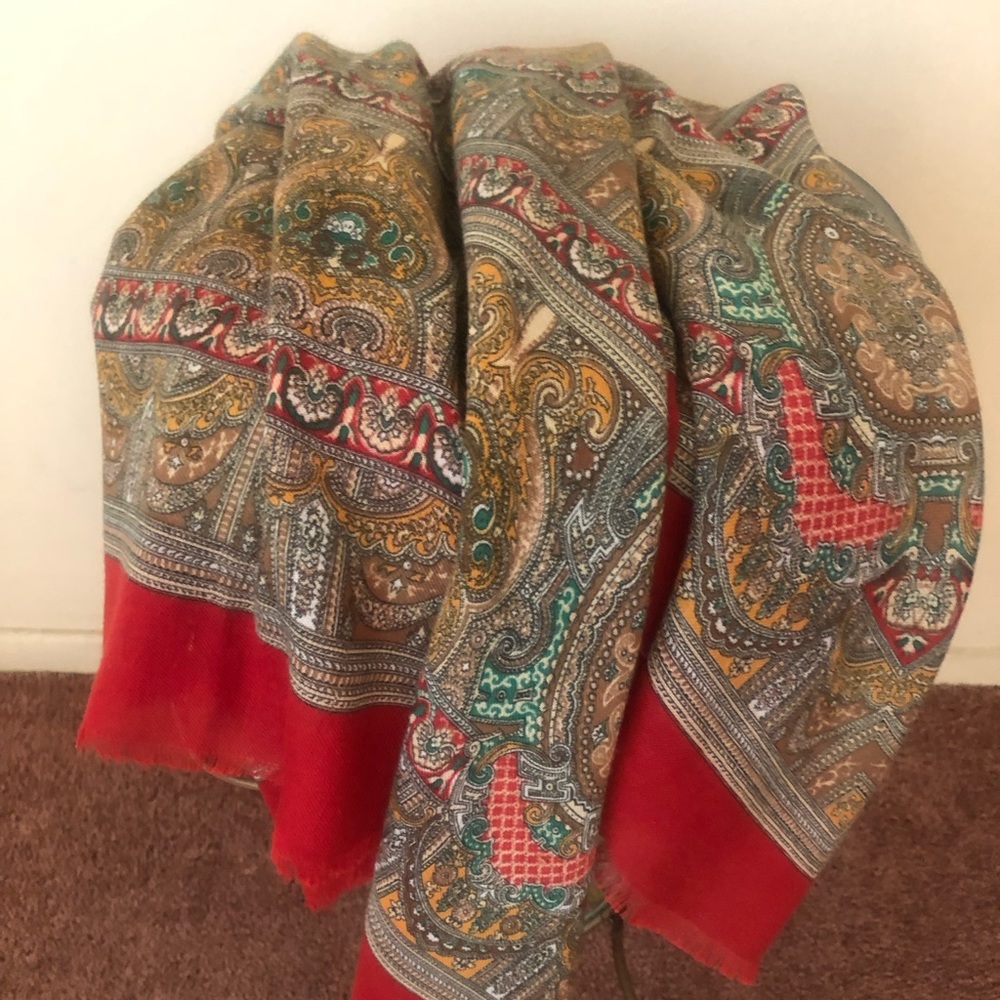 JP Collection multi rust scarf.